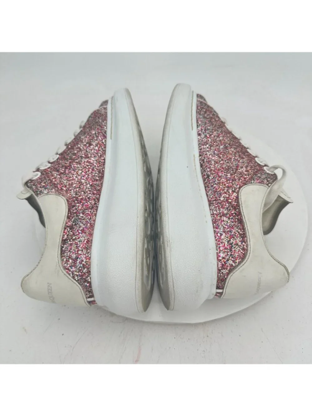 Alexander McQueen Larry Oversized Women Sz EU 37 US 7 Pink Glitter Platform Shoe